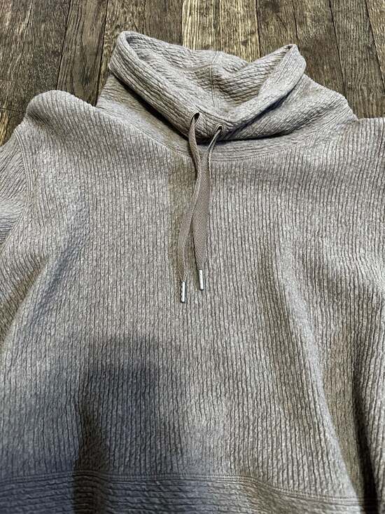 Lululemon Tan Retreat Yourself Textured Funnel Neck Bell Sleeve Pullover - Picture 3 of 8